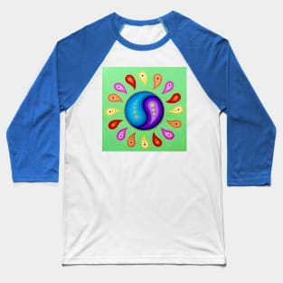 Psychedelic Yinyang Mandala Baseball T-Shirt